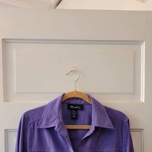Denim & Co. purple button down, size small